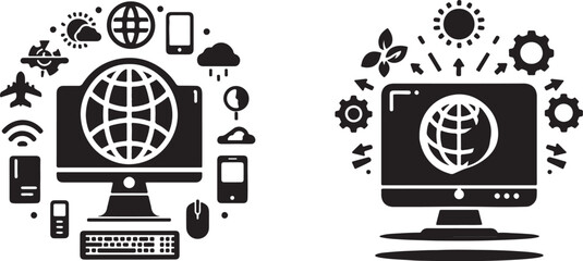 computer icon and logo illustration