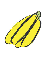 Hand drawn line art vector of bananas. Fruits elements