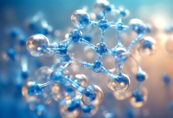 background molecules energy clean concept chemistry abstract blue hydrogen transparent molecular glasses science