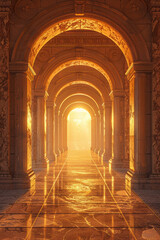 Fototapeta premium Dawn in an Ancient Temple