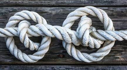 Obraz premium rope on a wooden background