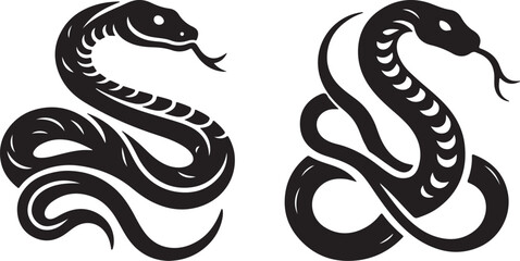 snake logo and black icon vactor