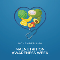 Malnutrition Awareness Week. Flat art design. Good for celebration template usage. eps 10.
