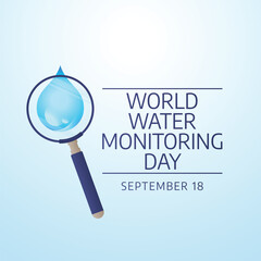World Water Monitoring Day. Flat art design. Environment vector. Good for celebration template usage. eps 10.