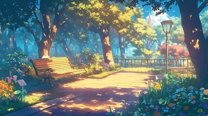 Obraz premium Peaceful Sunset Village