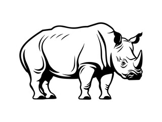 rhino silhouette vector illustration