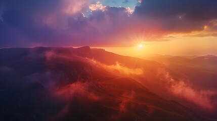 Fototapeta premium Sunset over the Mountains
