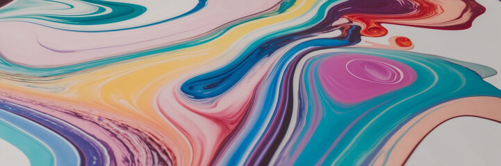 Fluid Acrylic Pour with Swirling Colors