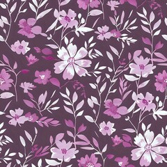 Charming Floral Motif Grid for Fabric and Wallpaper