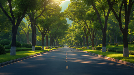 Fototapeta premium green city streets that refresh the eyes.