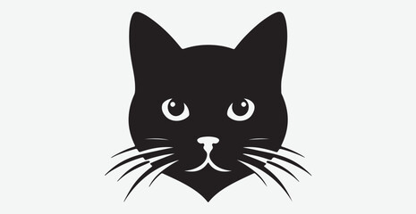 Cat silhouette isolated vector head tail full elegant new best cute sit design illustration animal pet collection full body head black and white download