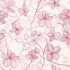 Intricate Nature Inspired Floral Motif Grid Pattern