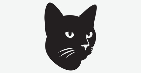 Cat silhouette isolated vector head tail full elegant new best cute sit design illustration animal pet collection full body head black and white download