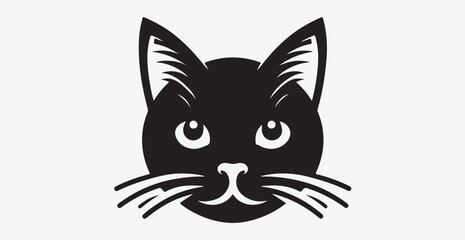 Cat silhouette isolated vector head tail full elegant new best cute sit design illustration animal pet collection full body head black and white download