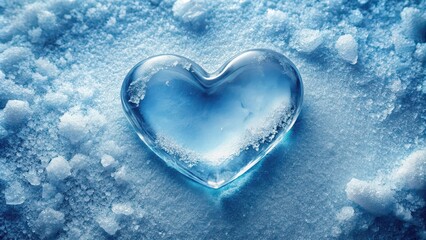 Muted tones of icy blue and white create a serene and beautiful image of frozen love , winter, snow, icy, frost, cold, love