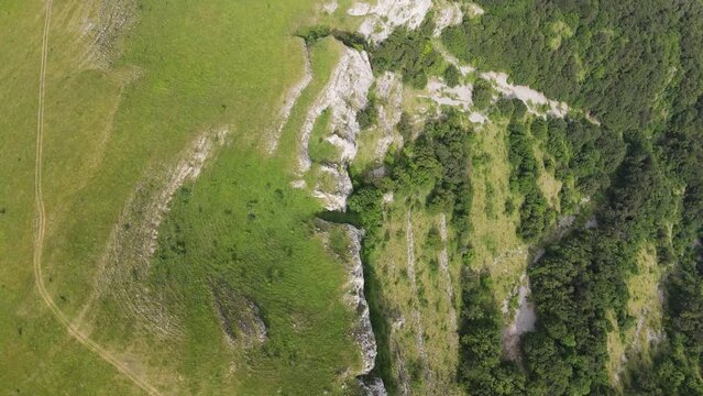 Amazing Aerial Summer Landscape of Kobilini steni (Mare's Walls) at Balkan Mountains, Bulgaria