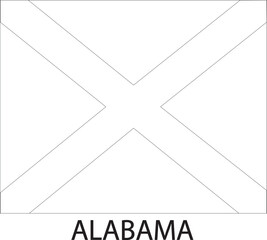 Alabama Flag, United States Flags, Black and White Image, Vector Image, Color Book design