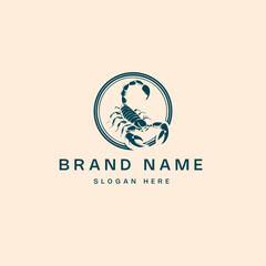 Fototapeta premium Scorpion line logo template vector illustration icon element isolated