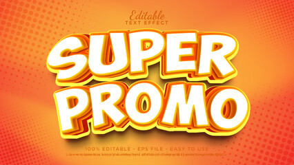 Super promo headline text style. Promotion editable text banner