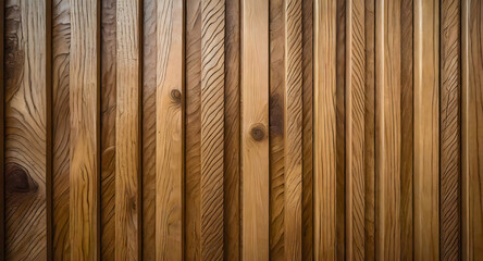 Detail of a wooden wall with a linear relief and texture. Generative AI.