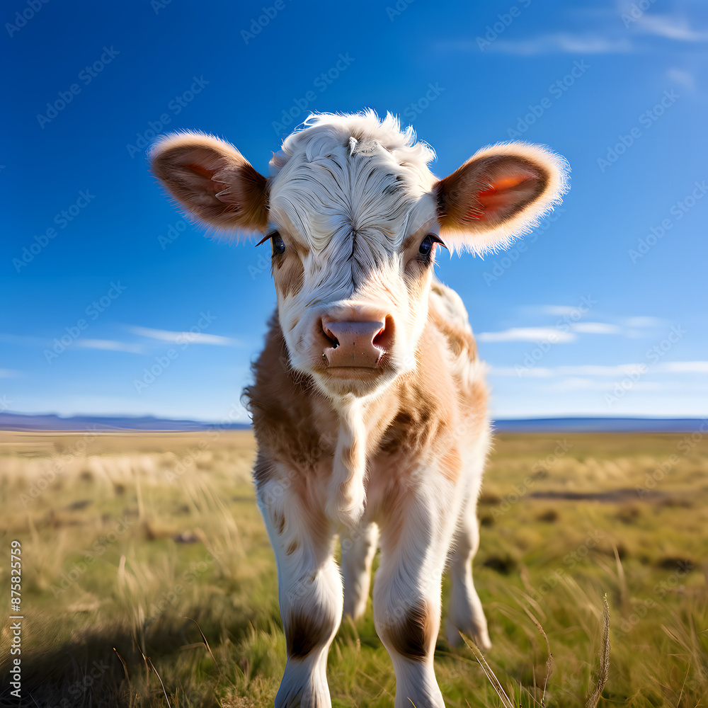 Wall mural portrait of a cow