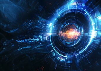 Obraz premium Abstract Technology Background with Circular Design
