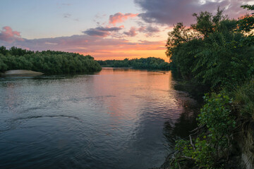 sunrise over the river