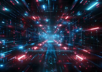 Fototapeta premium Abstract Digital Tunnel Background