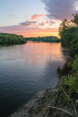 sunrise over the river
