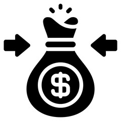 Money sources icon for fintech, financial, finance, banking, digital, innovation, security, money, bank, tech, cryptocurrency, blockchain and technology