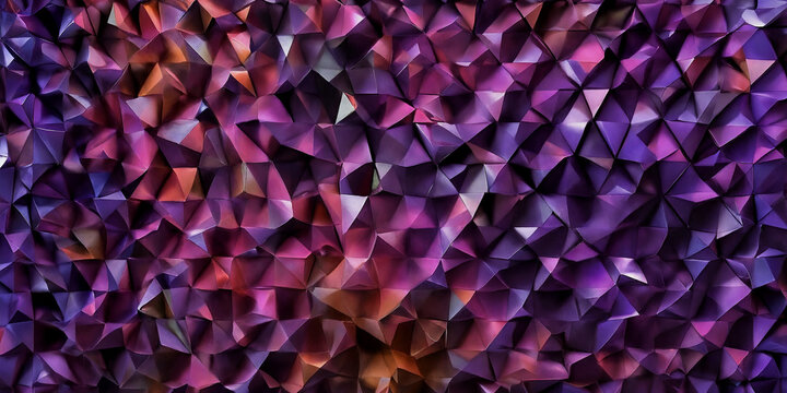 Bunte, facettierte Polyeder in leuchtenden Farben wie Pink, Blau, Gelb und Gr&uuml;n, die eine dynamische dreidimensionale Komposition in einem modernen geometrischen Design bilden