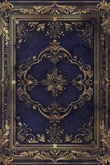 Simple Greek ornament frame card design with purple accent.