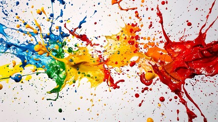 Fototapeta premium Vibrant Paint Splatters - Energetic Abstract Desktop Wallpaper Design