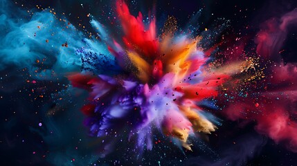 Vivid Paint Explosion - Energetic & Dynamic Desktop Background with Lively Colors