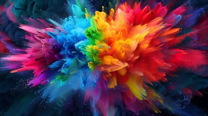 Burst of Color: Vibrant Paint Explosion for Lively Desktop Wallpaper Creation