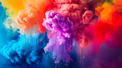 Fototapeta premium Burst of Vivid Colors - Dynamic Paint Explosion Desktop Wallpaper