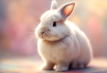 Obraz premium isolated background space separated pastel watercolors text olated watercolor adorable space background baby vintage bunny copy copy painted nature in