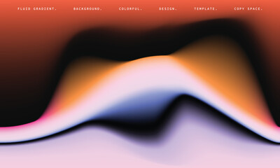 Abstract colorful fluid gradient background template. Liquid modern vibrant backdrop. Wavy shapes graphic element. For poster, cover, banner, flyer, or leaflet.