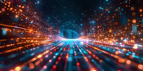 Obraz premium Abstract Background with Colorful Lights and Lines