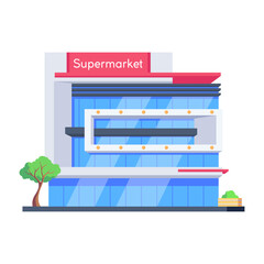 Trendy isometric icon of a supermarket 


