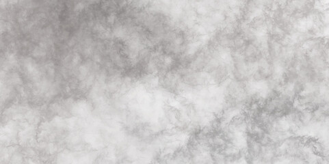 Abstract white and gray isolated cloud cumulus clouds. Gray aquarelle painted realistic fog or mist smoky textured canvas design. White and ash messy wall stucco texture background.