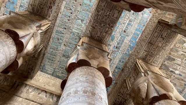 Interior of Dendera Temple, Egypt
