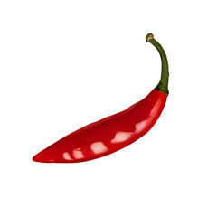 Fresh red chili isolated on transparent background, fresh vegetable 