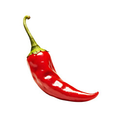 Fresh red chili isolated on transparent background, fresh vegetable 
