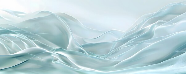 Fototapeta premium Abstract light blue background with elegant flowing waves and lines