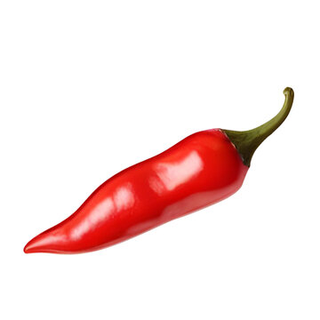 Fresh red chili isolated on transparent background, fresh vegetable 