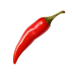 Fresh red chili isolated on transparent background, fresh vegetable 