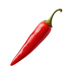 Fresh red chili isolated on transparent background, fresh vegetable 