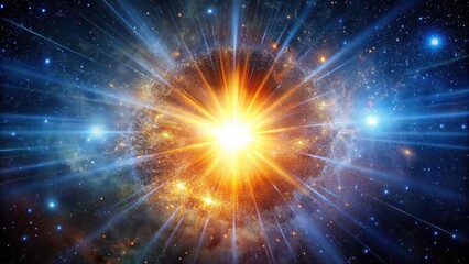 Naklejka premium Explosion of a star in outer space, cosmic, astronomical, supernova, burst, celestial, galaxy, universe, energy
