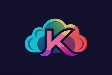 K letter cloud logo design vector